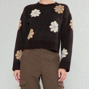 Current Air "Vanna" Flower-Motif Sweater